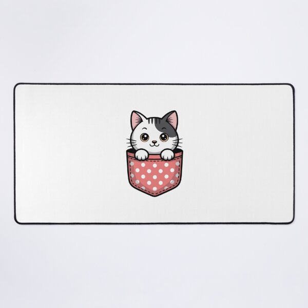 Item preview, Adorable Pocket Kitty Illustration Kawaii Vector Peeking Cat designed and sold by chattsuede.