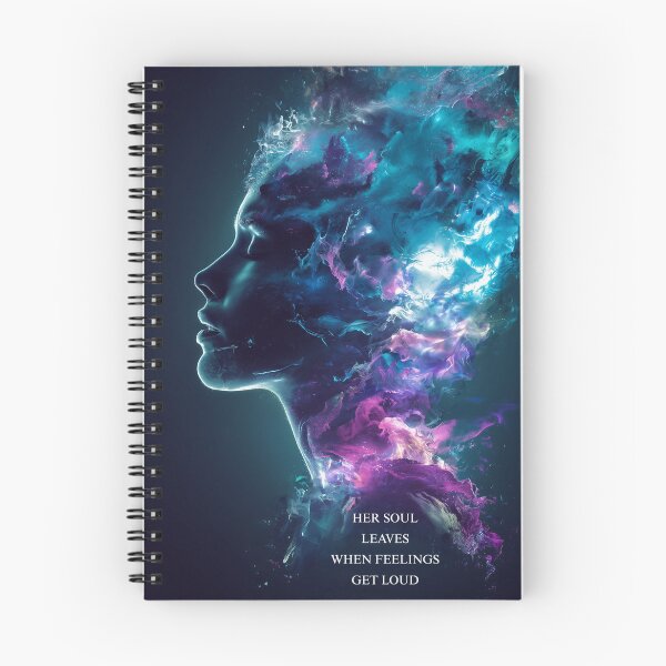 Item preview, Her Soul Leaves When Feelings Get Loud – Emotional Surreal Portrait Art designed and sold by VisionaryVeils.