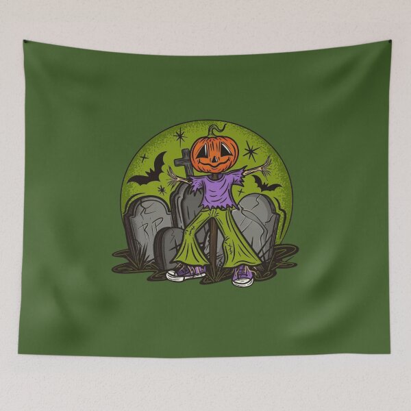Item preview, Halloween Pumpkin Head Scarecrow Graveyard designed and sold by Oniyasha.