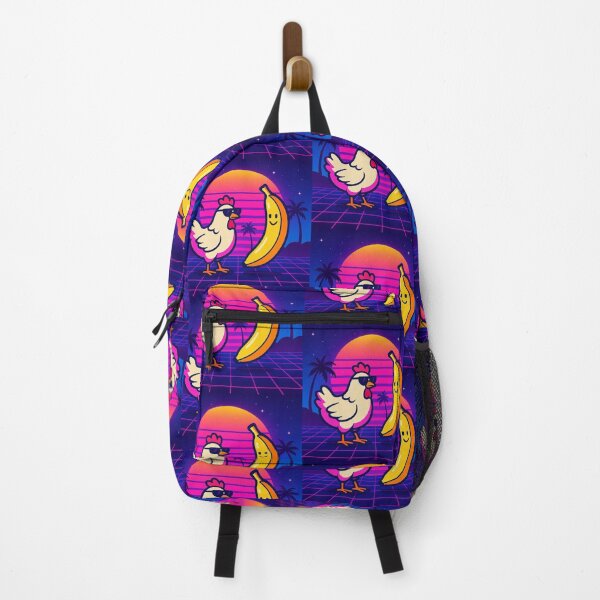 Item preview, Chicken & Banana – Vaporwave Neon Sunset designed and sold by MforMontessori.