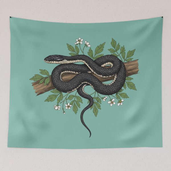Item preview, Rat Snake with Forest Wildflowers designed and sold by BirdsnStuff.