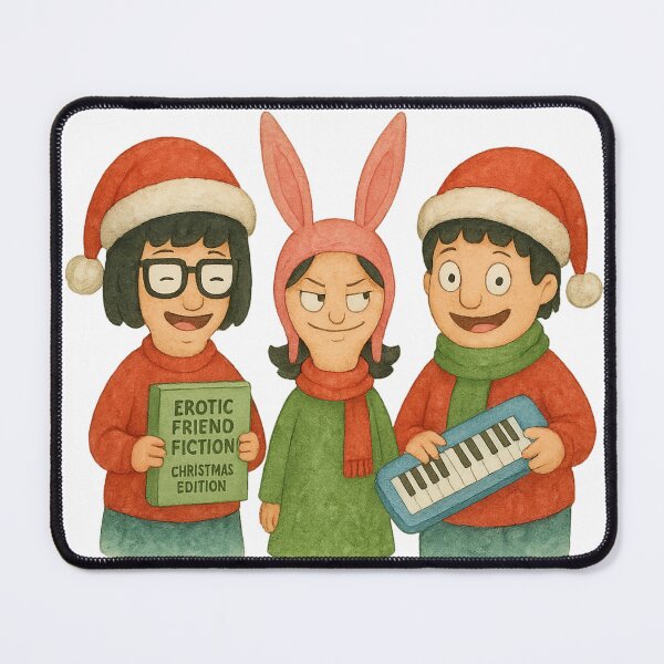 Item preview, Watercolor Belcher Kids – Louise, Gene & Tina with Christmas Friend Fiction | Bob’s Burgers Inspired Art designed and sold by Beezy-Kneez.