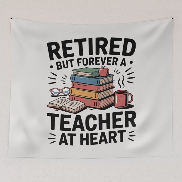 Item preview, Retired But Forever A Teacher Vintage Book Lover designed and sold by FreshVibe Prints.