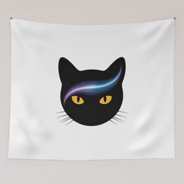 Item preview, Sleek Mysterious Cosmic Black Cat Minimalist Silhouette designed and sold by chattsuede.