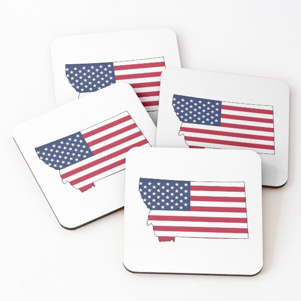 Item preview, Montana USA Flag Silhouette – Stars and Stripes State Outline designed and sold by Paper Drip.