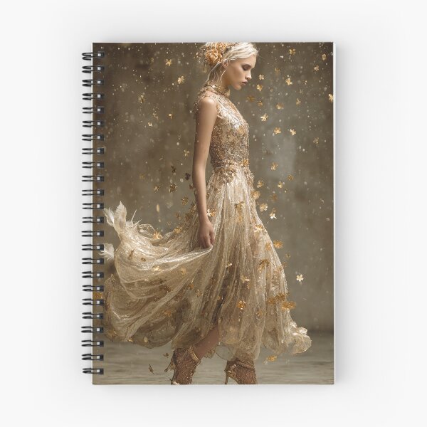 Item preview, Golden Enchantment – Ethereal Couture Gown & Falling Butterflies Fantasy - AI Art designed and sold by Couture Legends.