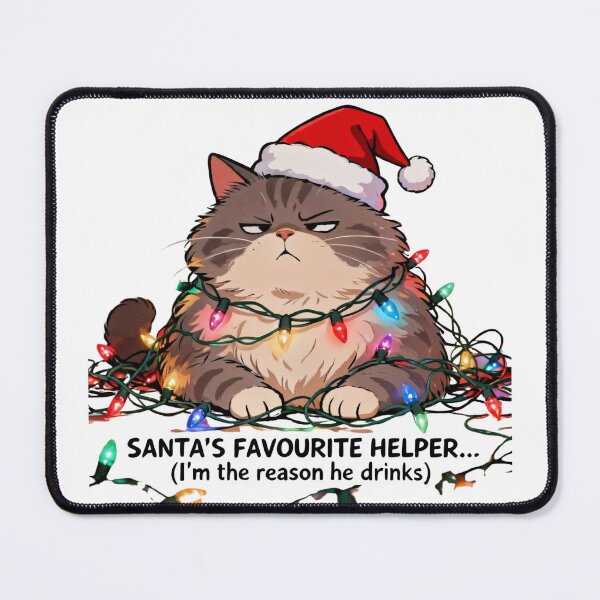 Item preview, Santa's Little Helper - I'm The Reason He Drinks - Funny Naughty Cat Christmas Design designed and sold by VisionWeaveLab.