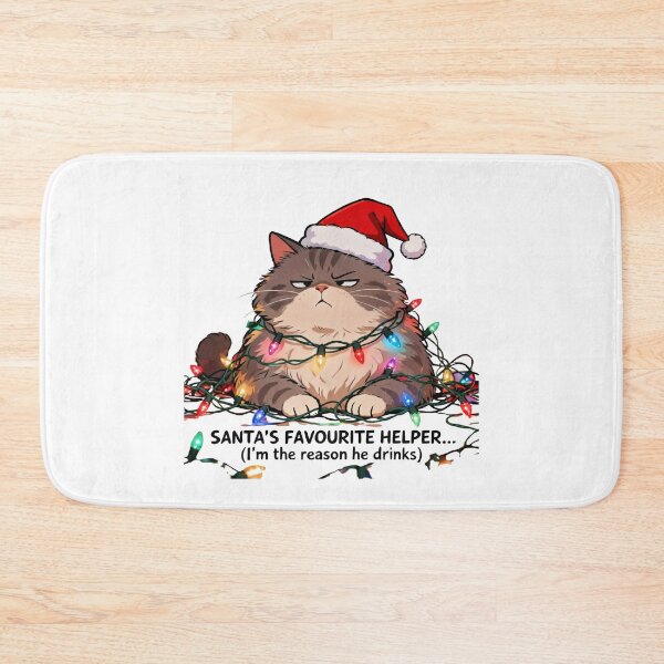 Item preview, Santa's Little Helper - I'm The Reason He Drinks - Funny Naughty Cat Christmas Design designed and sold by VisionWeaveLab.