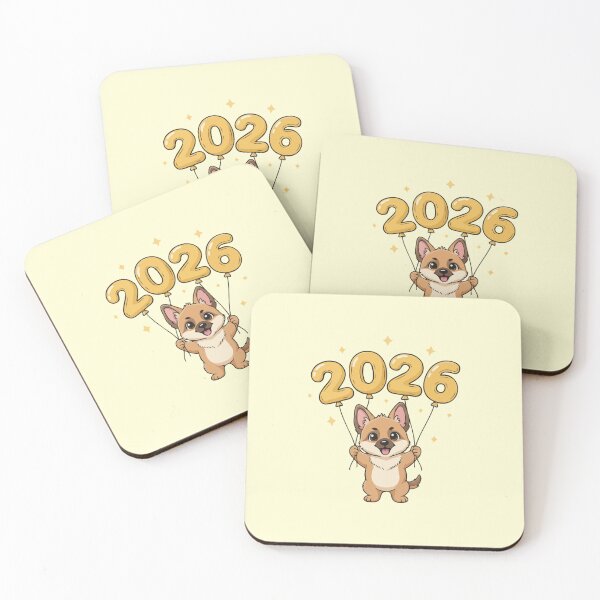 Item preview, Happy New Year 2026 - Cute German Shepherd Puppy Holding 2026 Balloons designed and sold by The Real Life Symphony.