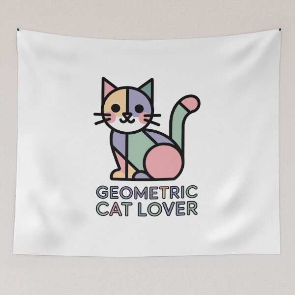 Item preview, Minimalist Geometric Cat Lover Feline Art Gift designed and sold by chattsuede.