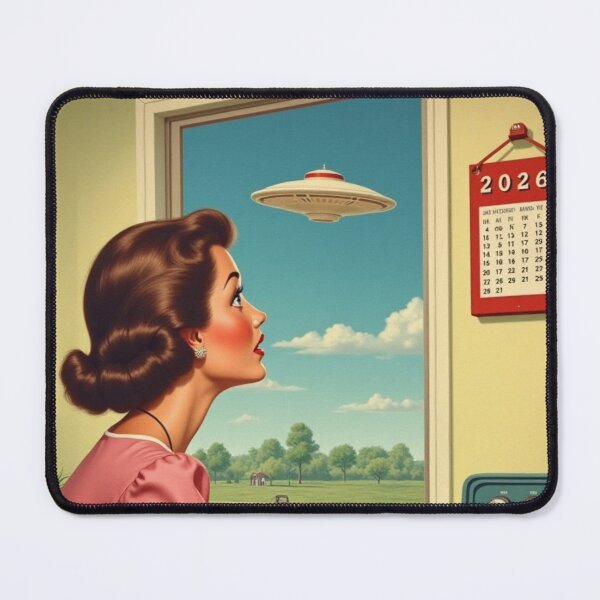 Item preview, Retro Flying Saucer 2026 | Vintage Alien Invasion 50s Sci-Fi Nostalgia designed and sold by Antik by Schulz.