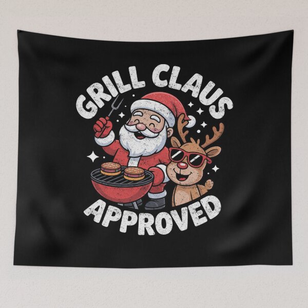 Item preview, Grill Claus Approved Santa BBQ Christmas Fun Design designed and sold by FreshVibe Prints.