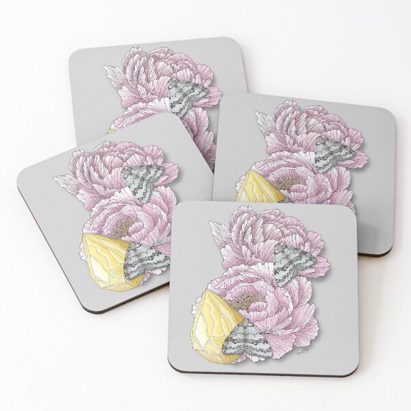 Item preview, November Birth Flower- Pink Peonies with November Moth and Topaz designed and sold by Marguerite Artistry.