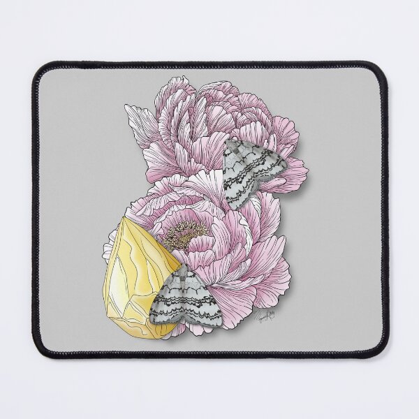 Item preview, November Birth Flower- Pink Peonies with November Moth and Topaz designed and sold by Marguerite Artistry.