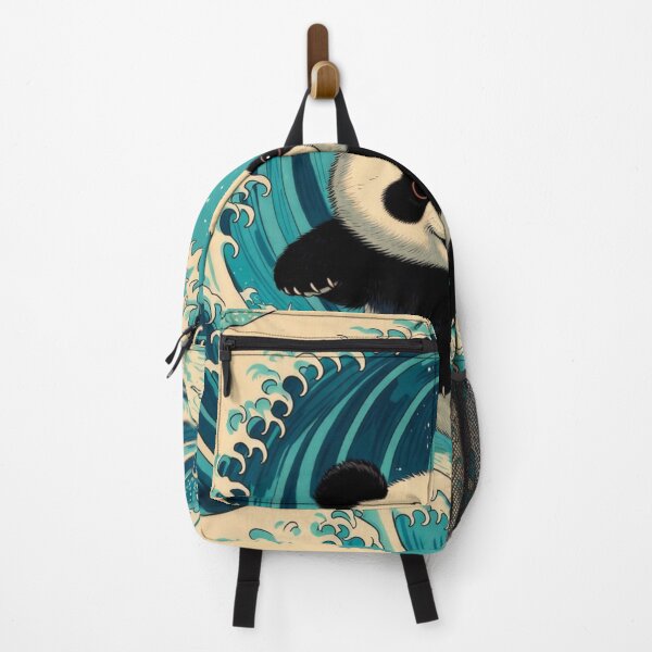 Item preview, Panda Surfing the Great Wave – Cute Kawaii Panda on Wave designed and sold by CosmicLionPrints.