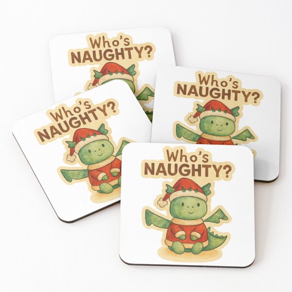 Item preview, Who’s Naughty? – Cute Christmas Dragon Watercolor Design designed and sold by GusiaTreasures.