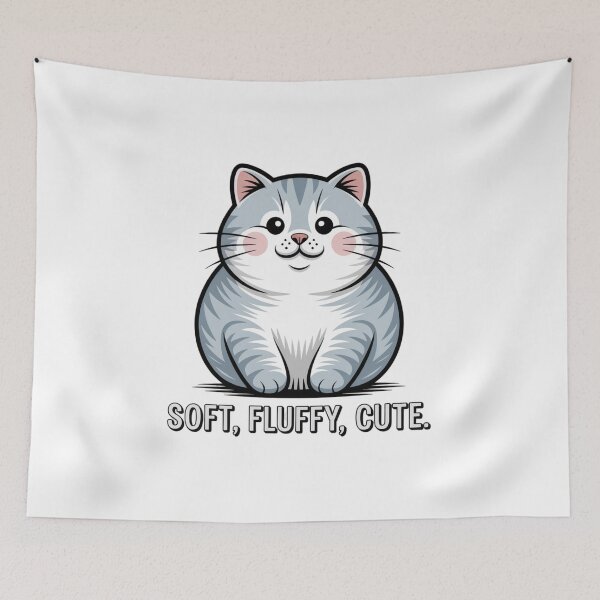 Item preview, Adorable Soft Fluffy Chubby Cat With Soft Fluffy Cute designed and sold by chattsuede.