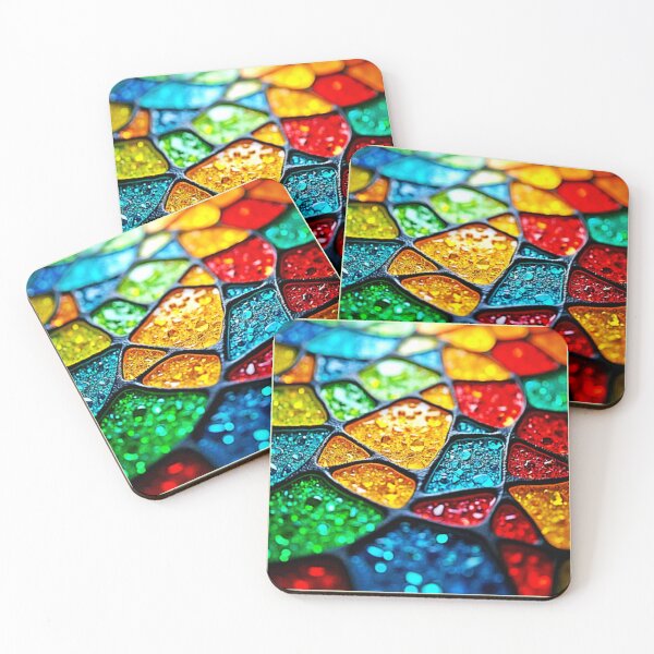 Item preview, Vibrant Glass Mosaic: Jewel Colors Design designed and sold by Health And Fitness Posts e-Store.