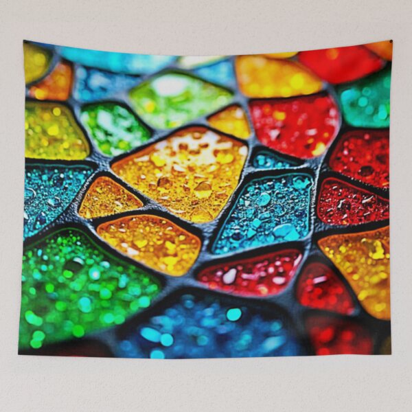 Item preview, Vibrant Glass Mosaic: Jewel Colors Design designed and sold by Health And Fitness Posts e-Store.