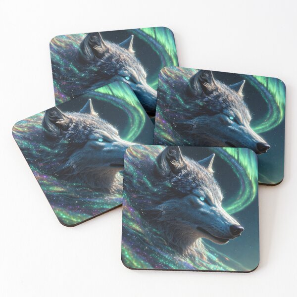 Item preview, Aurora Wolf Spirit – Northern Lights Majestic Wolf designed and sold by CosmicLionPrints.