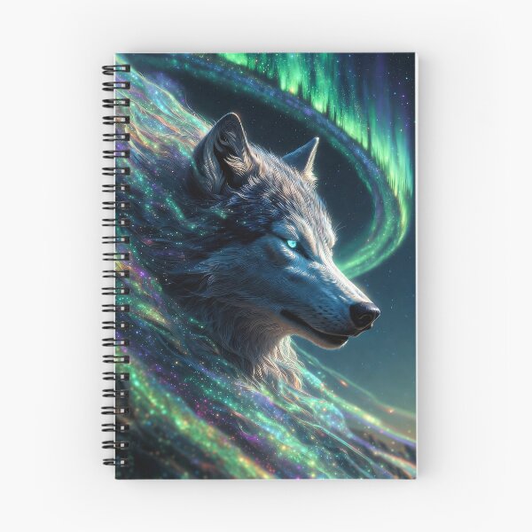 Item preview, Aurora Wolf Spirit – Northern Lights Majestic Wolf designed and sold by CosmicLionPrints.