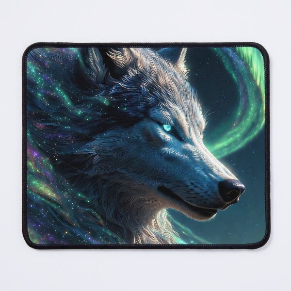 Item preview, Aurora Wolf Spirit – Northern Lights Majestic Wolf designed and sold by CosmicLionPrints.