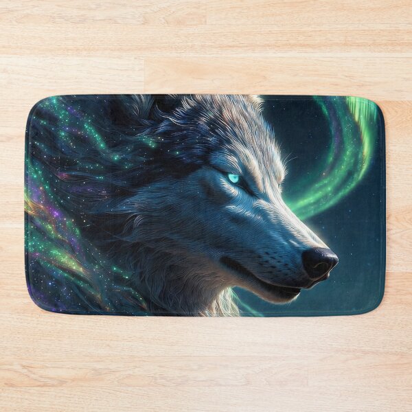 Item preview, Aurora Wolf Spirit – Northern Lights Majestic Wolf designed and sold by CosmicLionPrints.