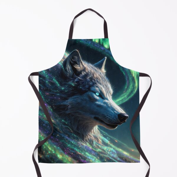Item preview, Aurora Wolf Spirit – Northern Lights Majestic Wolf designed and sold by CosmicLionPrints.
