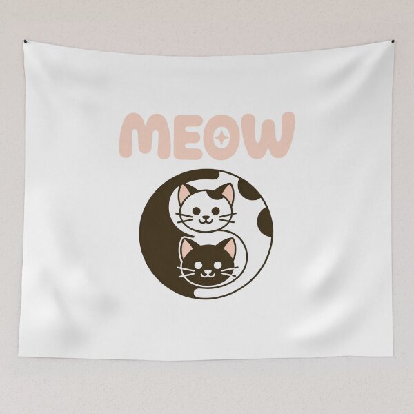 Item preview, Cute Cats Yin Yang Balance Harmony Meow Symbol designed and sold by chattsuede.