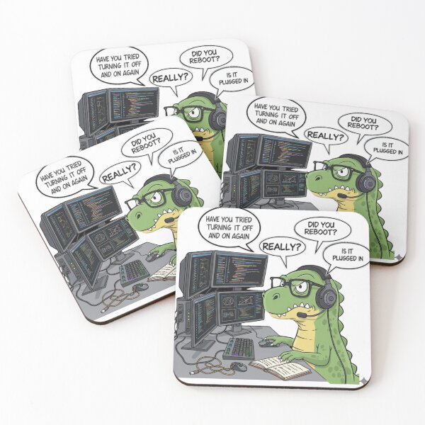Item preview, Tech Support Saurus — Funny IT Dinosaur Help Desk Design designed and sold by DinoPrints-shop.