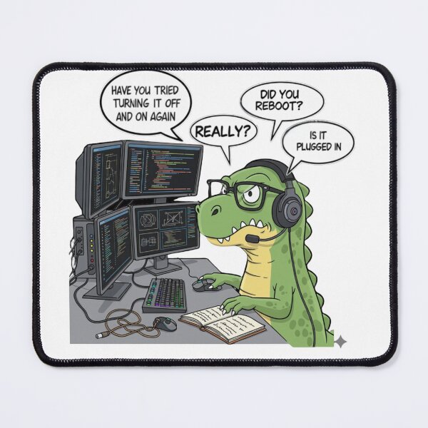 Item preview, Tech Support Saurus — Funny IT Dinosaur Help Desk Design designed and sold by DinoPrints-shop.