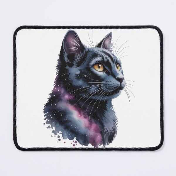 Item preview, Mysterious Cosmic Black Cat Portrait Enchanting Galaxy Art designed and sold by chattsuede.