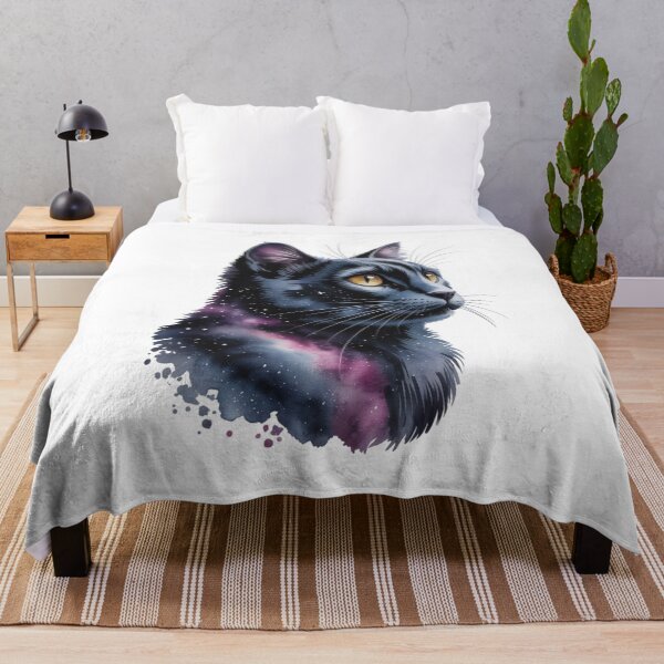 Item preview, Mysterious Cosmic Black Cat Portrait Enchanting Galaxy Art designed and sold by chattsuede.
