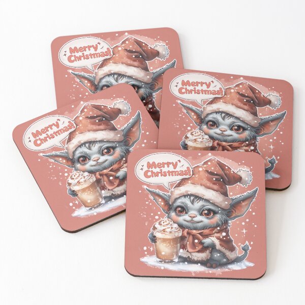Item preview, Kawaii Mischief Santa Creature – Cute Christmas Monster Waving Merry Christmas designed and sold by SmartyWonders.