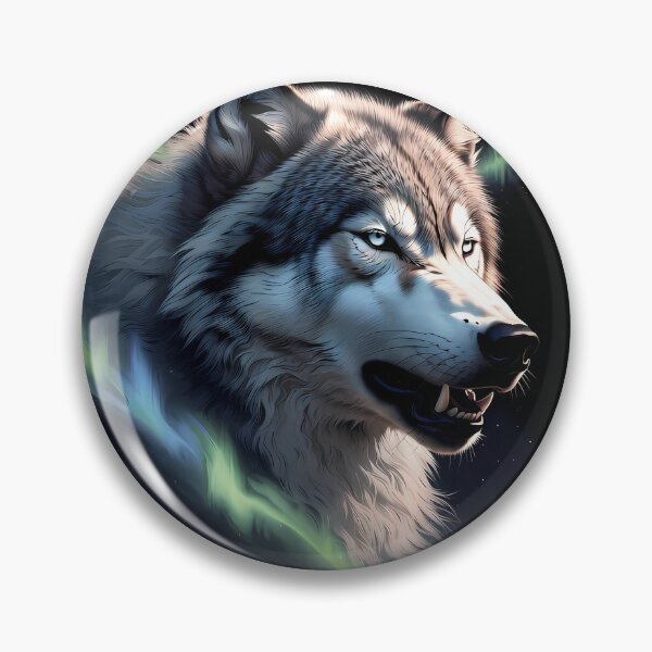 Item preview, Fierce Aurora Wolf Howling – Angry Northern Lights Wolf designed and sold by CosmicLionPrints.
