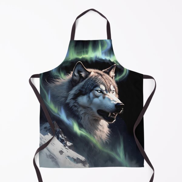 Item preview, Fierce Aurora Wolf Howling – Angry Northern Lights Wolf designed and sold by CosmicLionPrints.