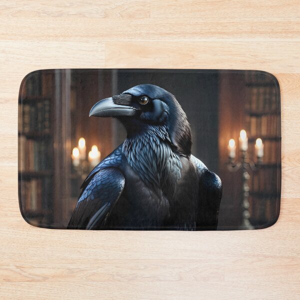 Item preview, Mysterious Raven in Ancient Library – Gothic Crow on Books designed and sold by CosmicLionPrints.