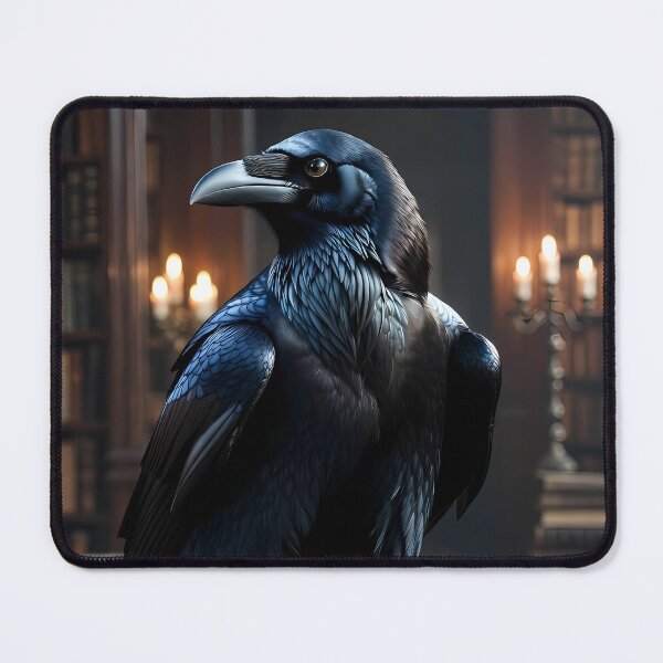 Item preview, Mysterious Raven in Ancient Library – Gothic Crow on Books designed and sold by CosmicLionPrints.