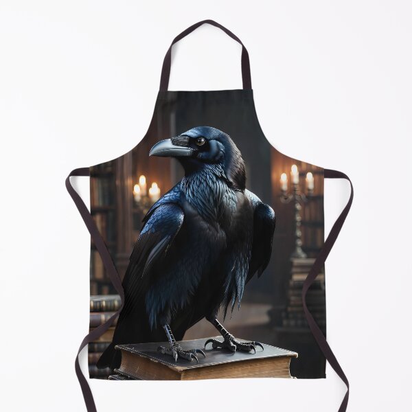 Item preview, Mysterious Raven in Ancient Library – Gothic Crow on Books designed and sold by CosmicLionPrints.