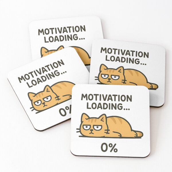 Item preview, Motivation Loading 0% – lazy cat relatable t-shirt designed and sold by PurfectAttitude.