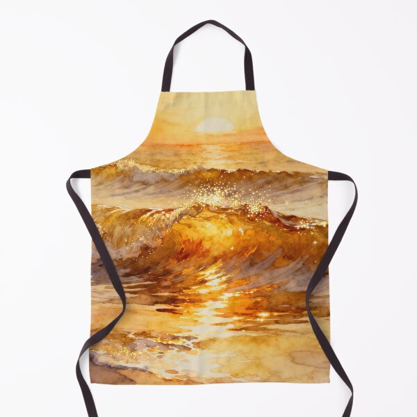 Item preview, Golden Sparkling Ocean Sunset Waves designed and sold by Shawnsonartshop.