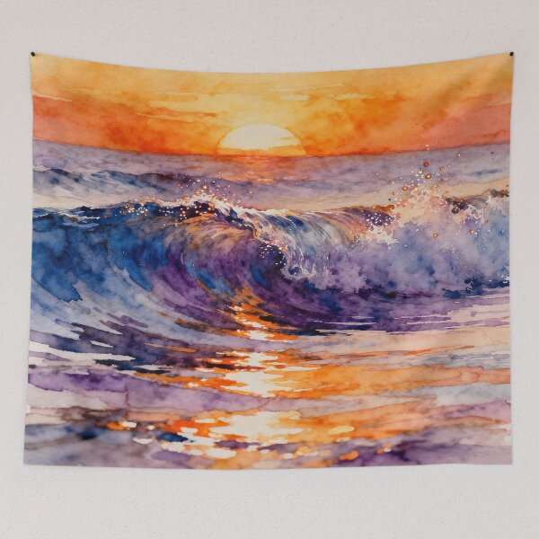 Item preview, Purple Sparkling Ocean Sunset Waves designed and sold by Shawnsonartshop.