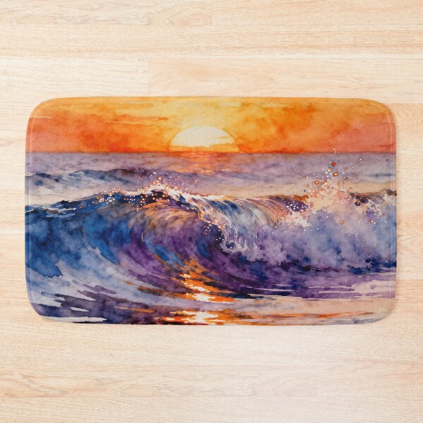 Item preview, Purple Sparkling Ocean Sunset Waves designed and sold by Shawnsonartshop.