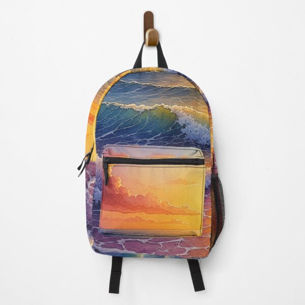 Item preview, Watercolor Sparkling Ocean Sunset Waves 2 designed and sold by Shawnsonartshop.