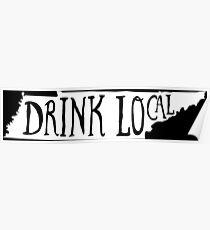Drink Local Tennessee State Outline Craft Beer Poster