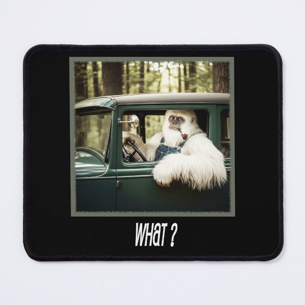 Item preview, WHAT ? Yeti drivin' throwback auto designed and sold by BLUE-RIDGE-ART.