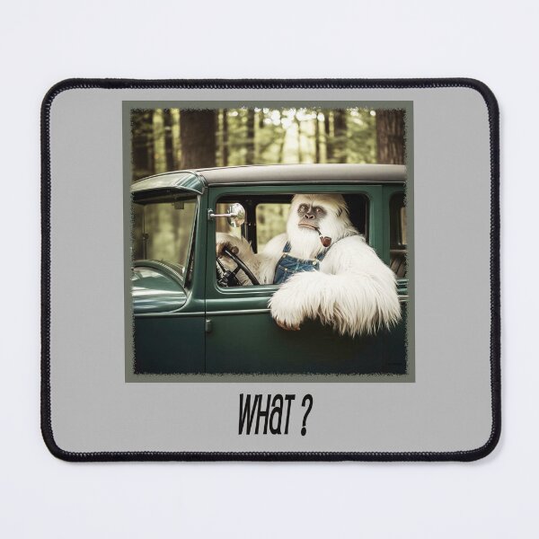 Item preview, WHAT ? Yeti drivin' throwback auto designed and sold by BLUE-RIDGE-ART.