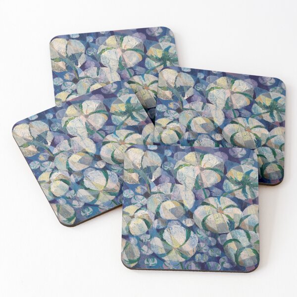 Item preview, Cotton Dreams -White Cotton on Deep Blue designed and sold by Kotenko art.