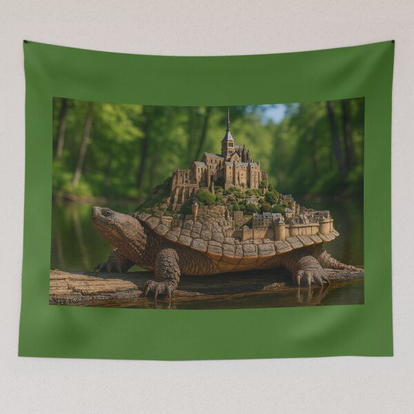 Item preview, Snapping Turtle with Le Mont-Saint-Michel Shell designed and sold by Tridentulus.