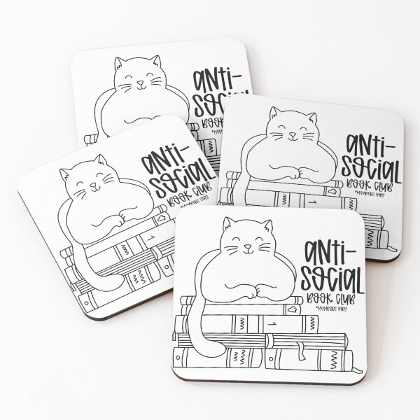 Item preview, Anti-Social Book Club | Doodle Cat w/ Stack of Books designed and sold by SpencerReedDes.
